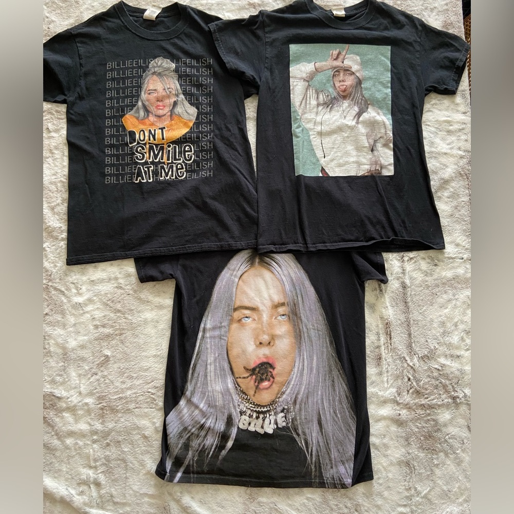 Billie Eilish lot black t-shirts all size small